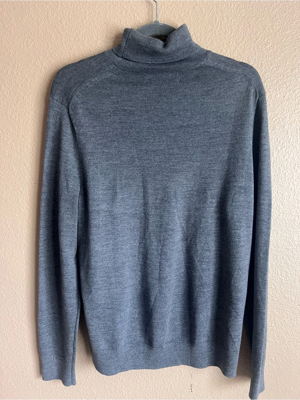 Banana Republic Baruffa Men’s Italian Merino Wool Turtleneck Gray Sweater Sz Med